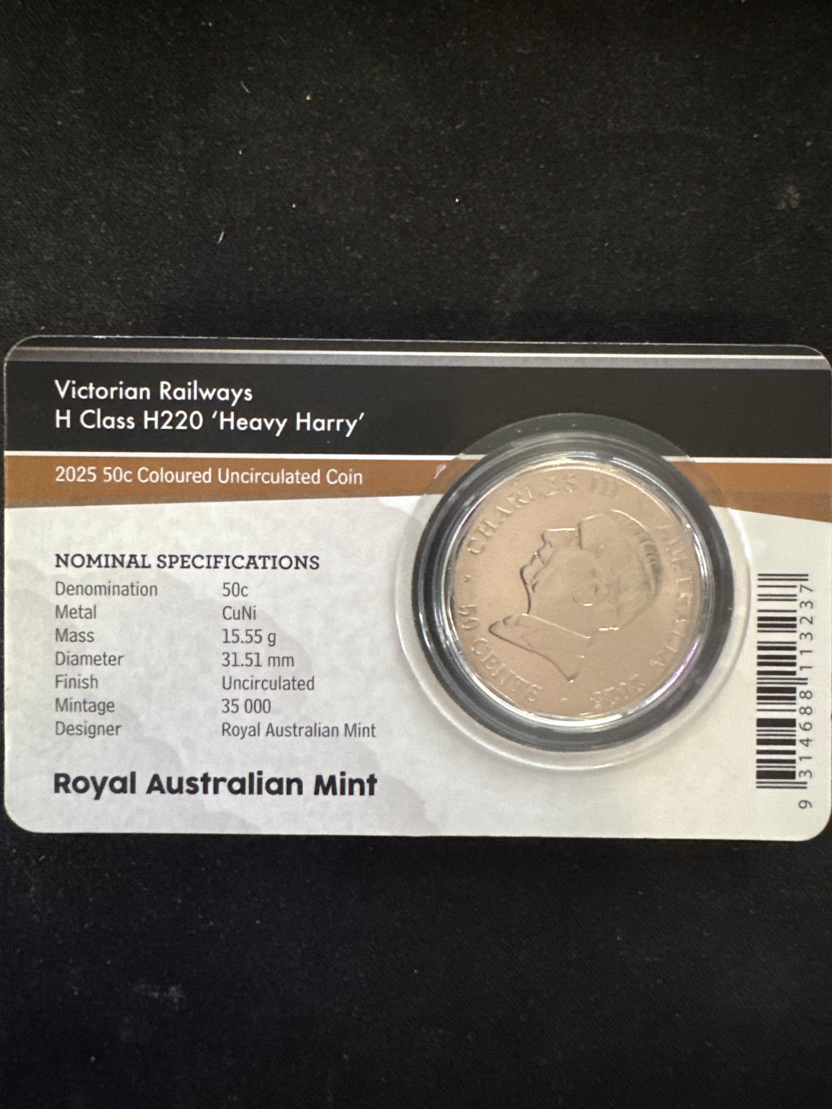 2025 Steam Giants 50c – Victorian Railways H Class H220 'Heavy Harry'