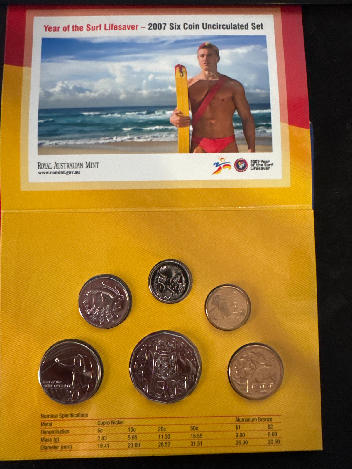 2007 Year of the Surf Lifesaver Six Coin Uncirculated Set
