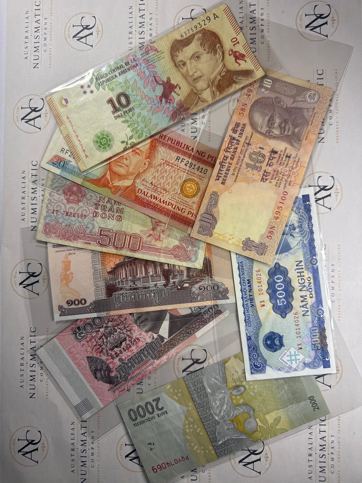 10 Random World Banknotes – Mixed Countries & Denominations