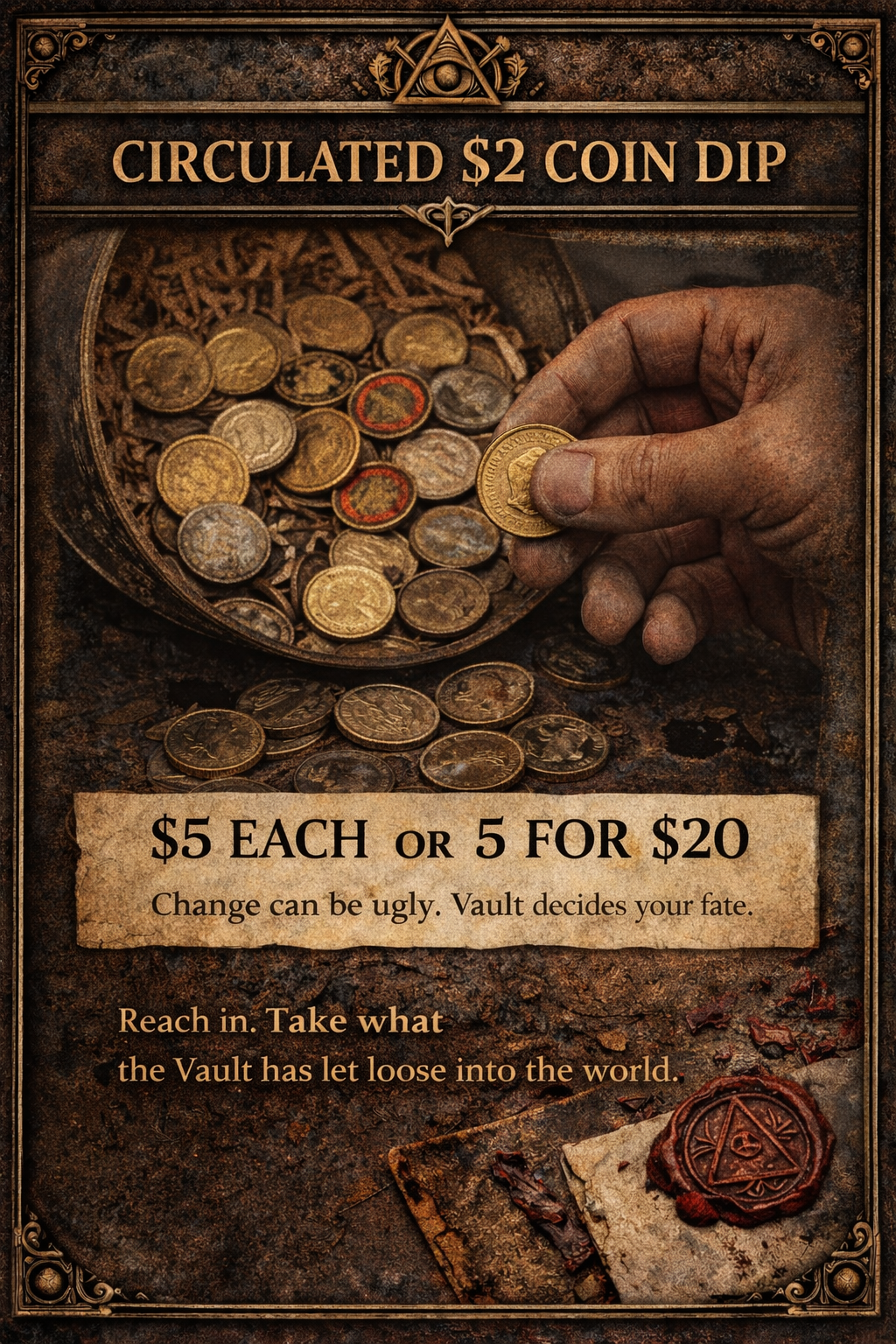 Circulated $2 Coin Dip - 5 for $20