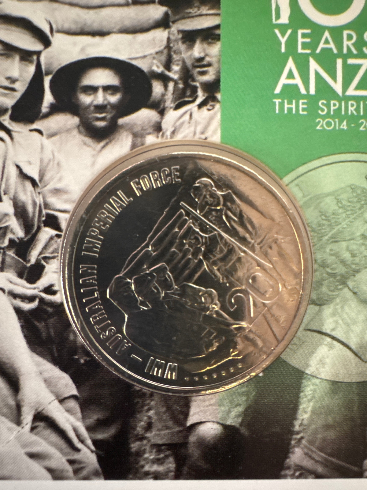 2015 Australian Imperial Force $1 Uncirculated Coin Card – 100 Years of ANZAC
