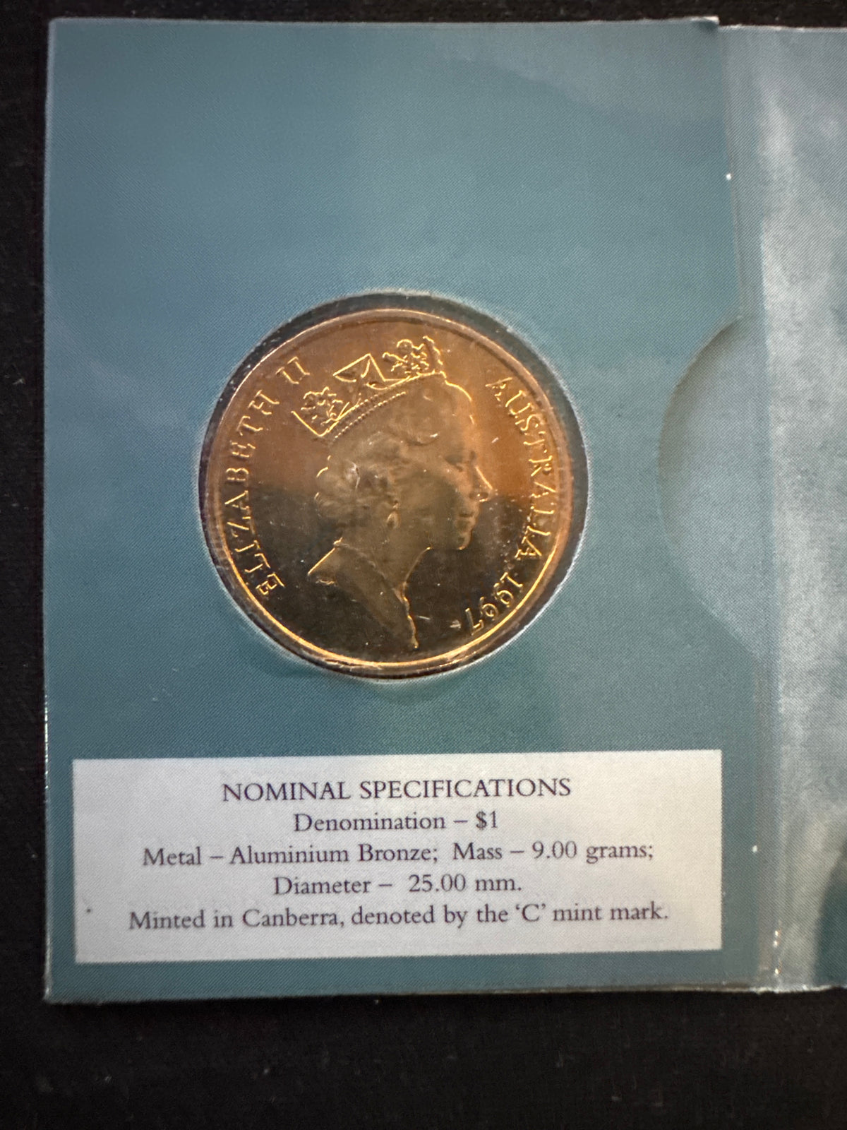 1997 $1 'C' Mintmark Uncirculated Coin – Royal Australian Mint