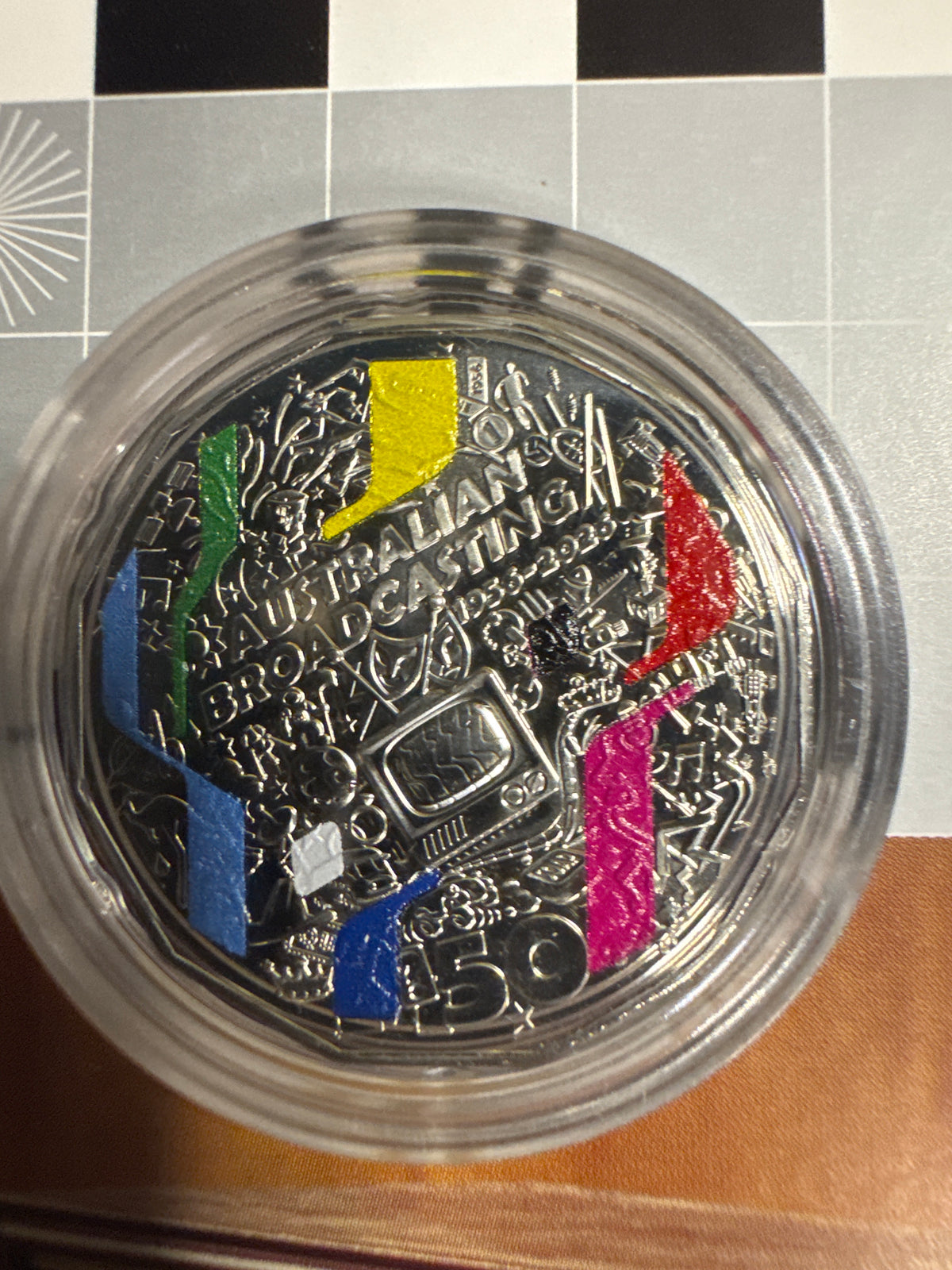 2026 50c 70th Anniversary of Australia’s First Television Broadcast Coloured Uncirculated Coin