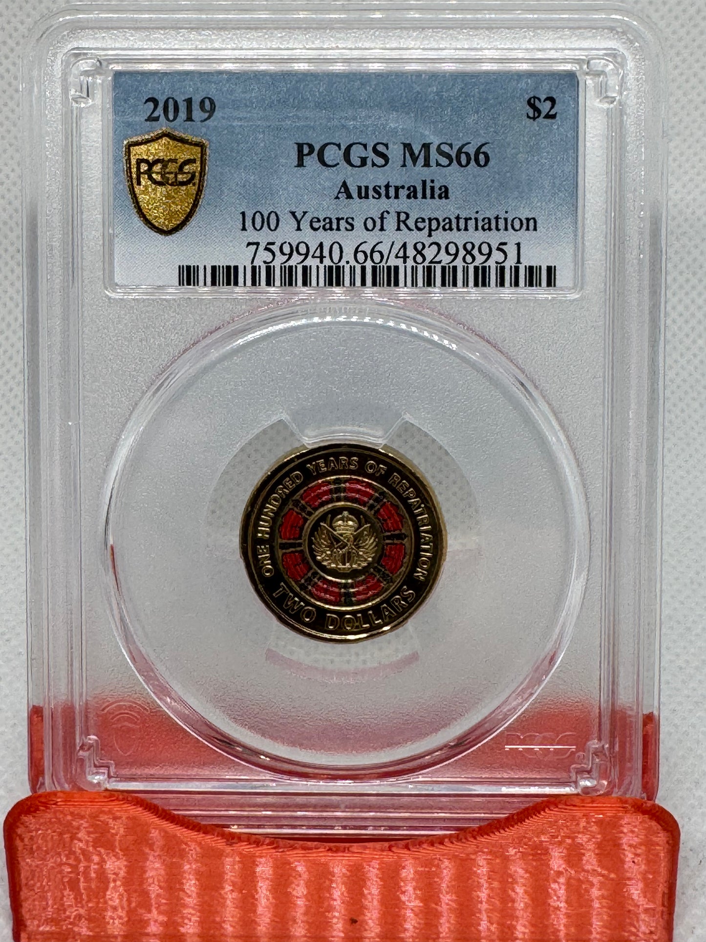 2019 100 Years of Repatriation $2 coin PCGS MS66