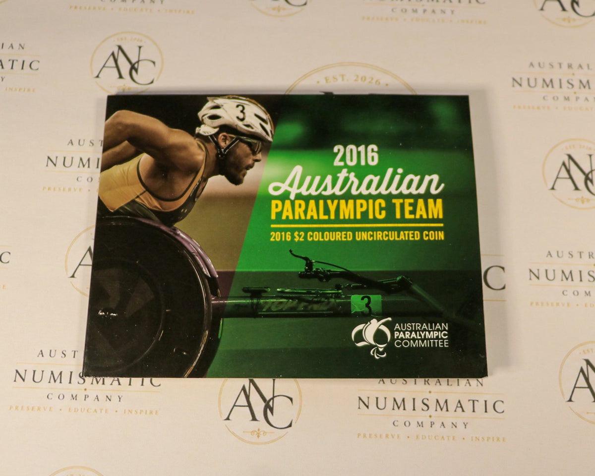 2016 Australian Paralympic Team $2 Coloured Uncirculated Coin in Folder