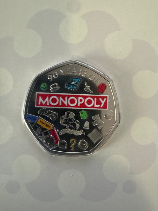 2025 Royal Mint Monopoly 50p Colour Coin