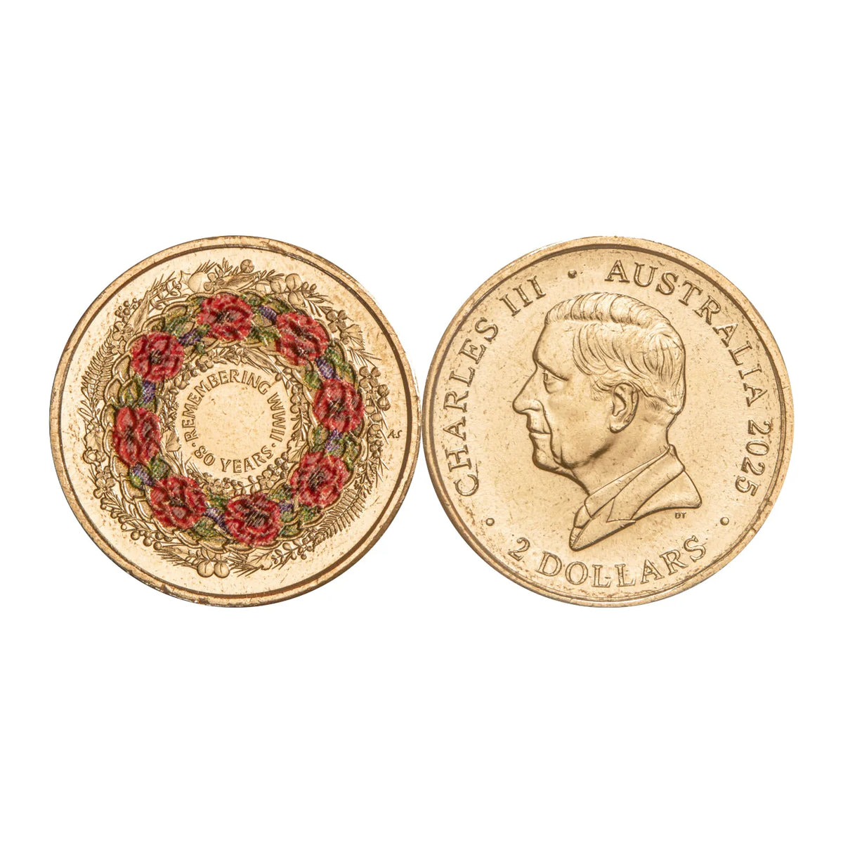 2025 80th Anniversary World War 2 (Poppy Wreath) $2 Coin - In Lighthouse Capsule