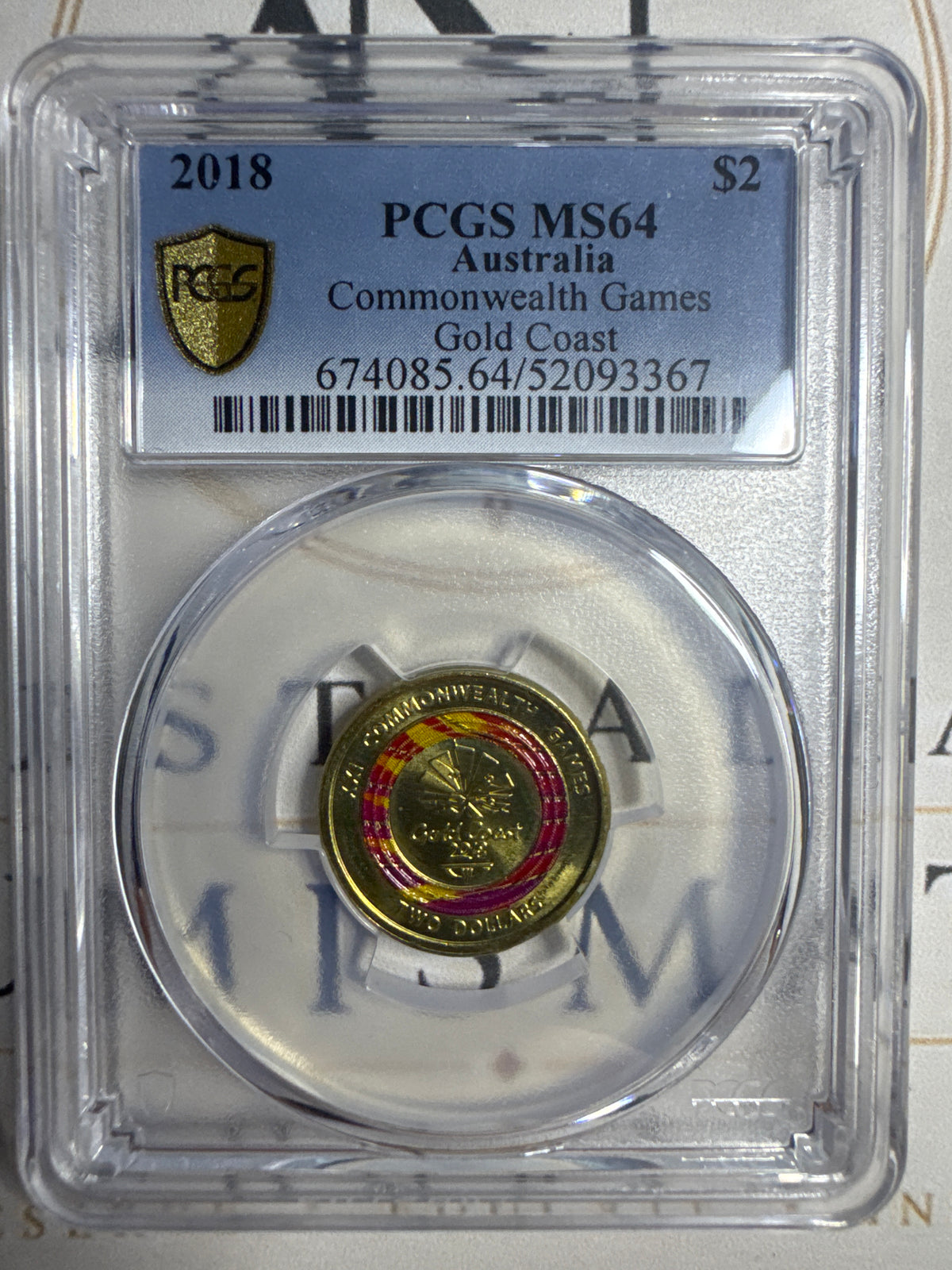 2018 Australian $2 Gold Coast Commonwealth Games – PCGS MS64