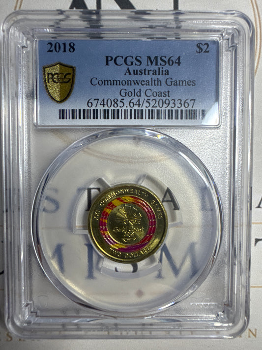 2018 Australian $2 Gold Coast Commonwealth Games – PCGS MS64