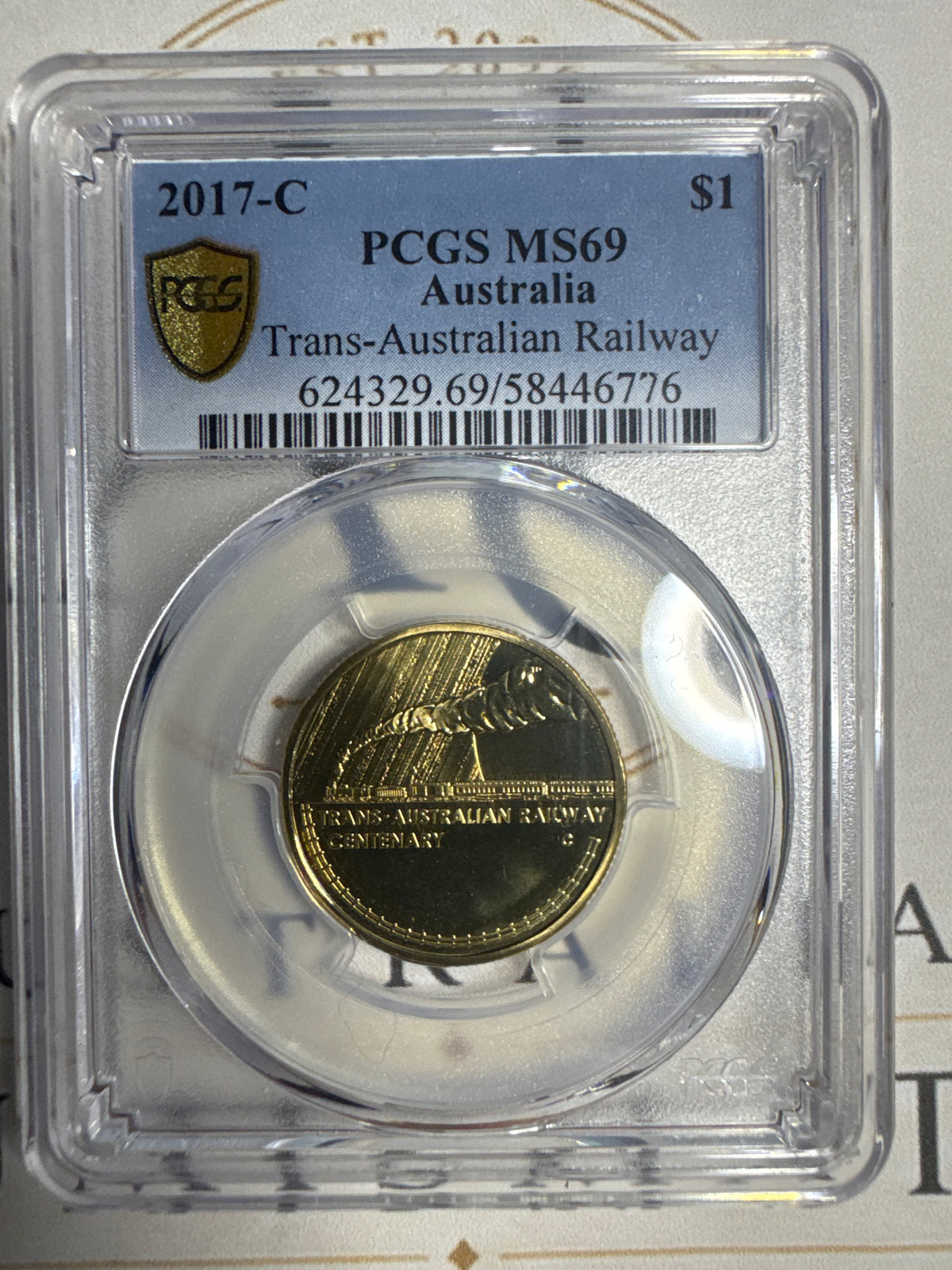 2017-C Australian $1 Trans-Australian Railway Centenary – PCGS MS69
