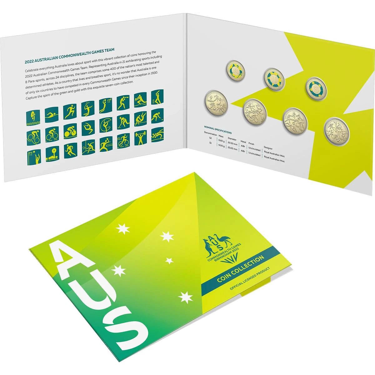 2022 Australian Commonwealth Games Team 7 Coin Collection