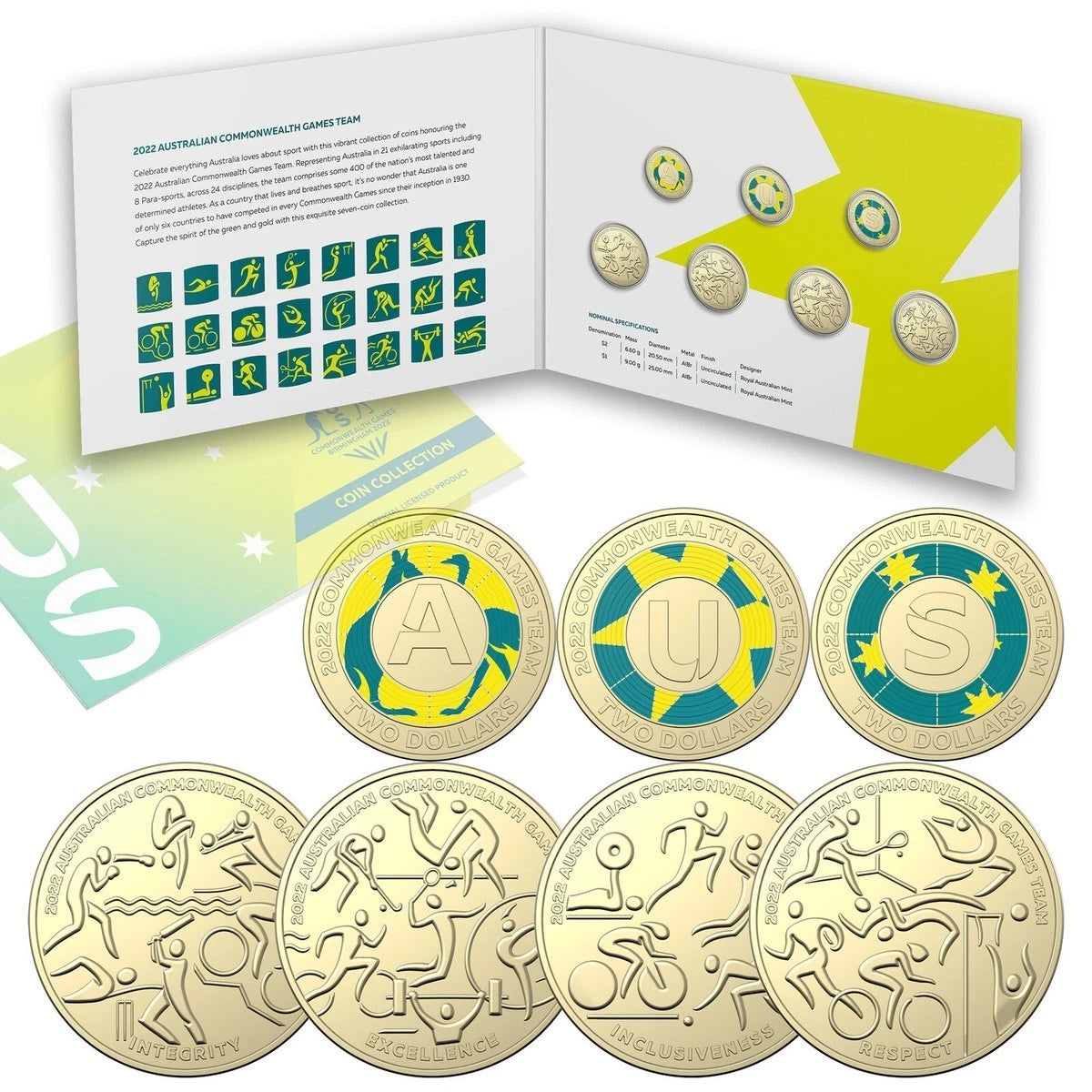 2022 Australian Commonwealth Games Team 7 Coin Collection