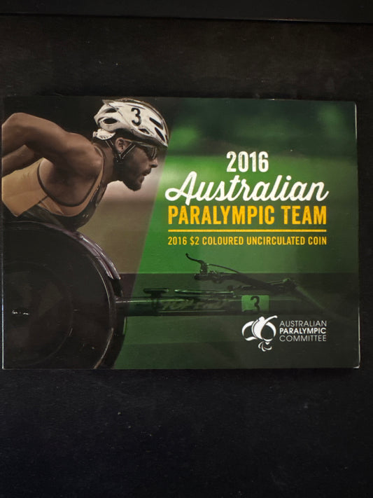 2016 Australian Paralympic Team $2 Coloured Uncirculated Coin in Card