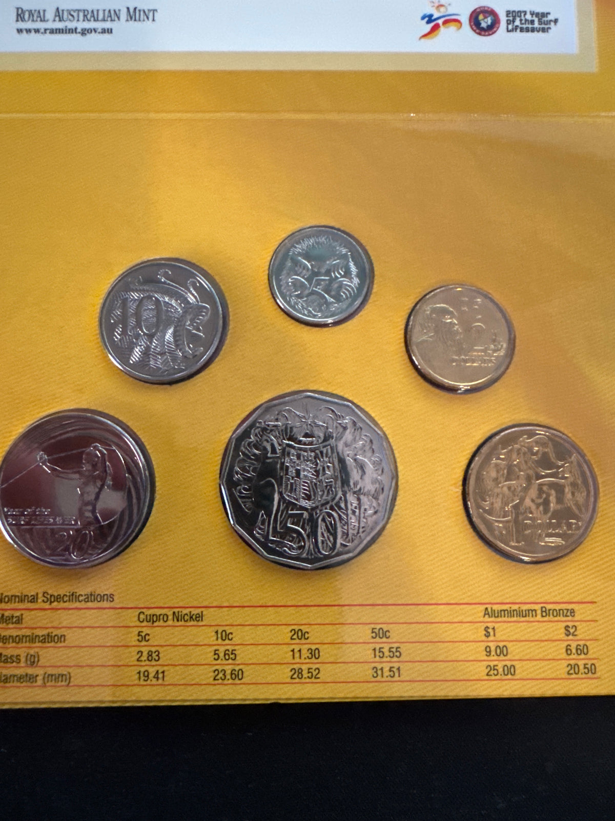 2007 Year of the Surf Lifesaver Six Coin Uncirculated Set