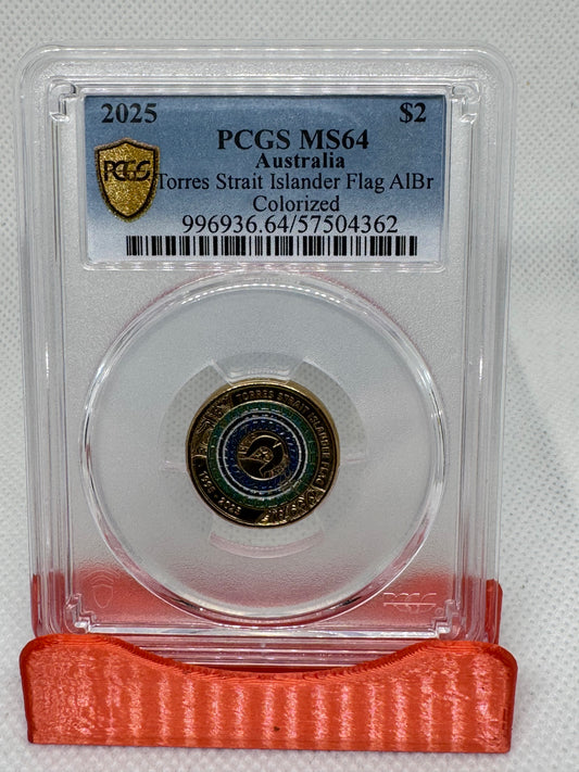 PCGS MS64 Torres Strait Islander Flag Anniversary Colourised $2