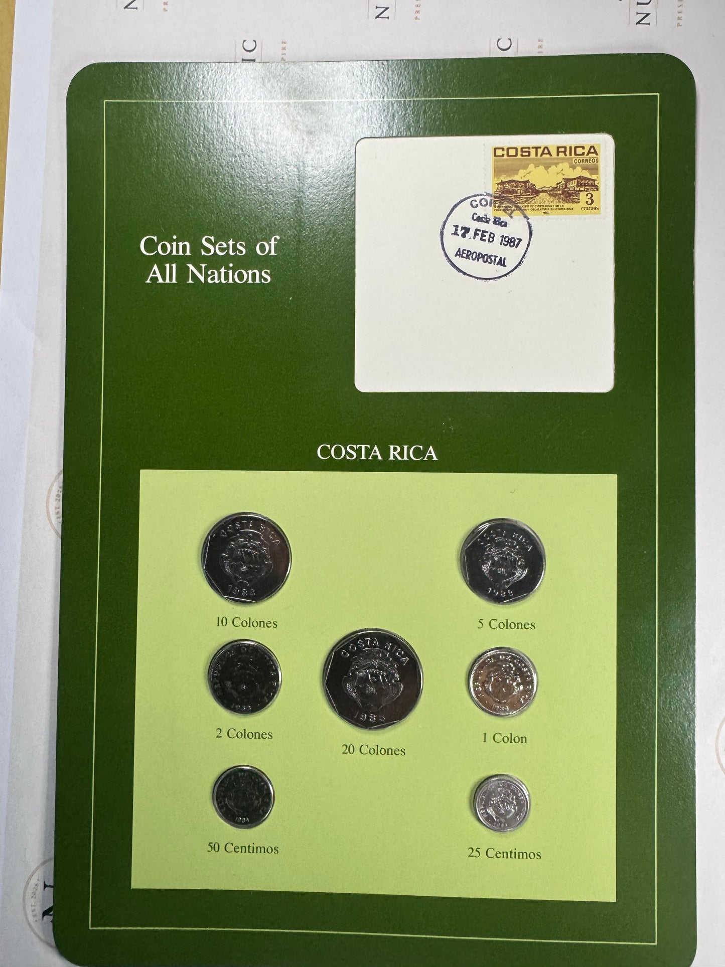 1983–1984 Costa Rica 7-Coin Set – Coin Sets of All Nations