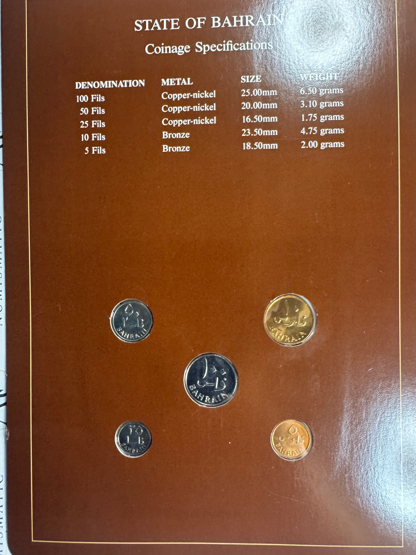 1965 State of Bahrain 5-Coin Set – Coin Sets of All Nations