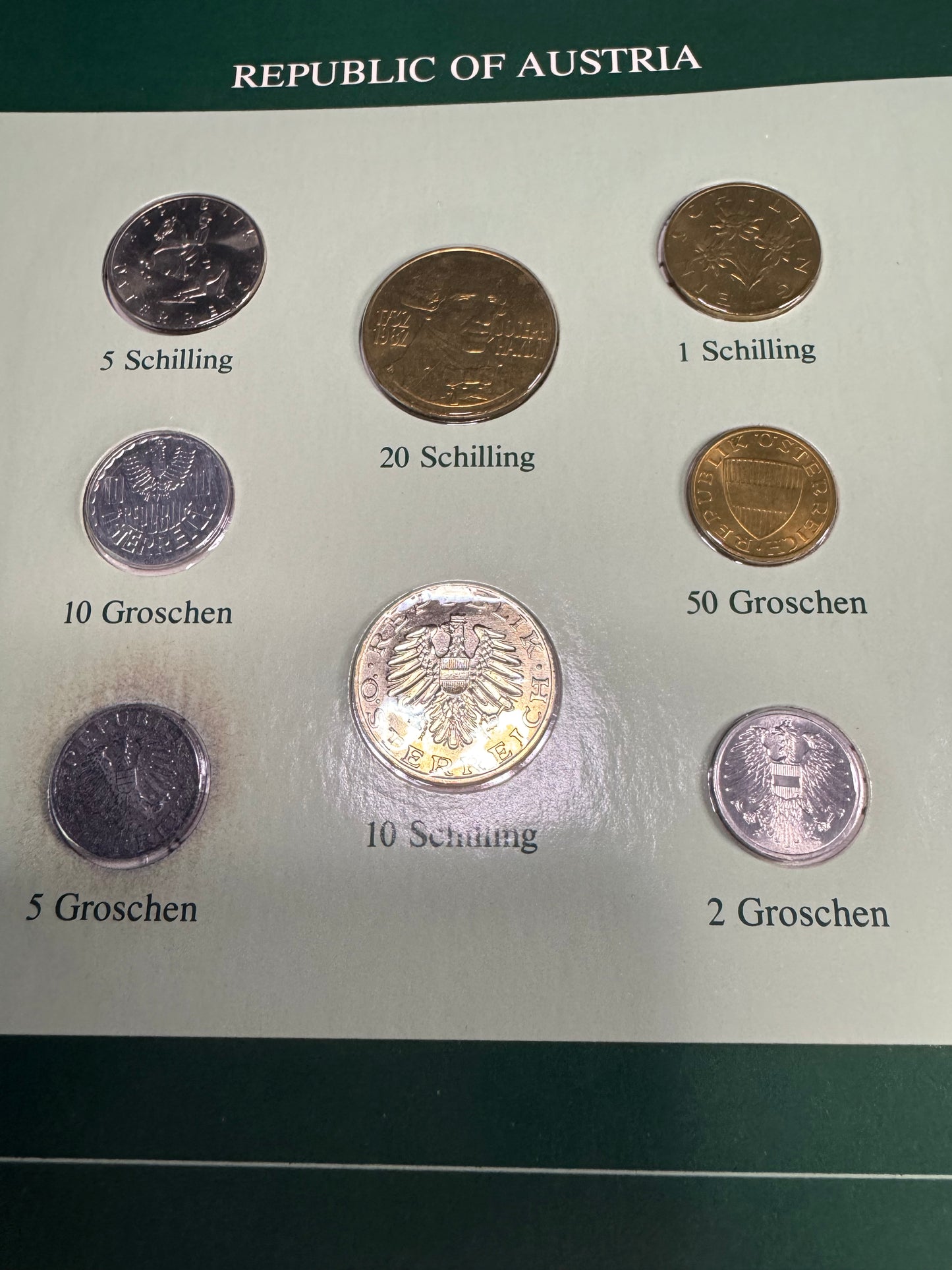Republic of Austria 8-Coin Set – Franklin Mint Coin Sets of All Nations