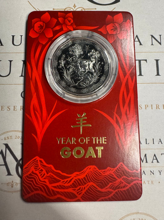 2027 50c Year of the Goat – Lunar Series Tetradecagon UNC Coin