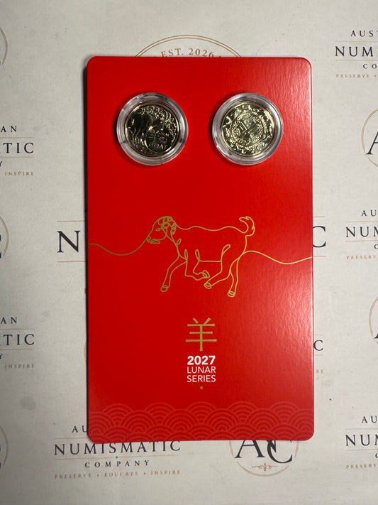 2027 $1 Year of the Goat Lunar Series Uncirculated Two-Coin Set