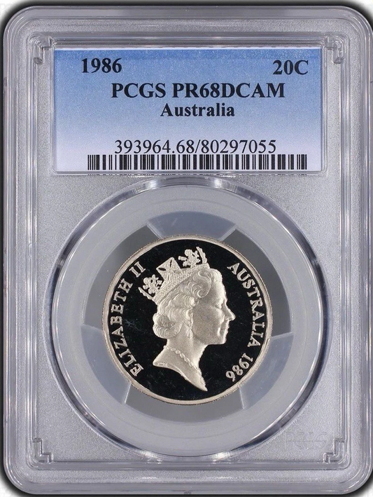 1986 20c PCGS MS68