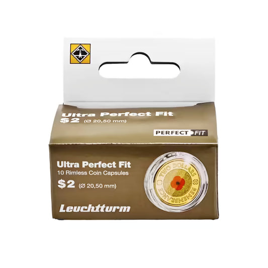 Leuchtturm Ultra coin capsules Perfect Fit for Australian $2 coin 20.5mm