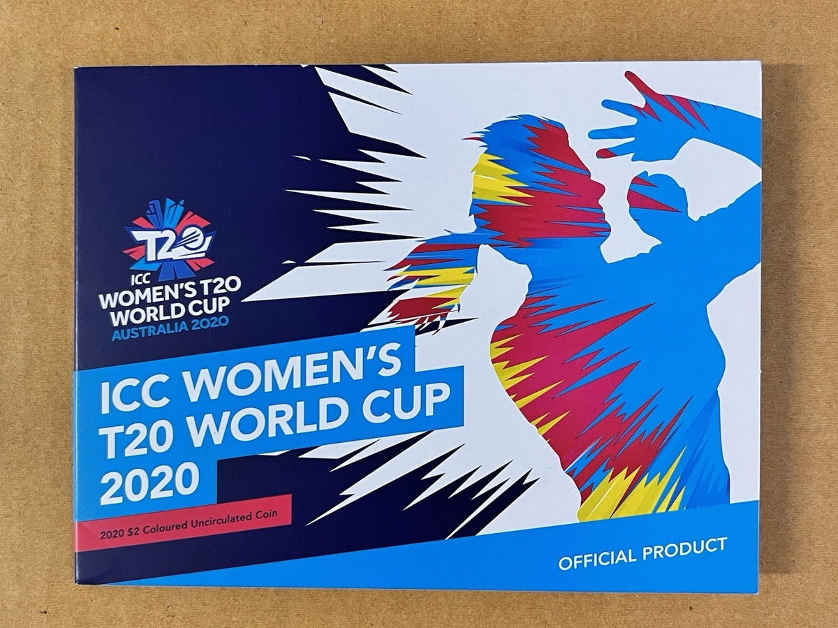 2020 $2 AlBr Coloured Uncirculated in Folder - ICC Women's T20 World Cup