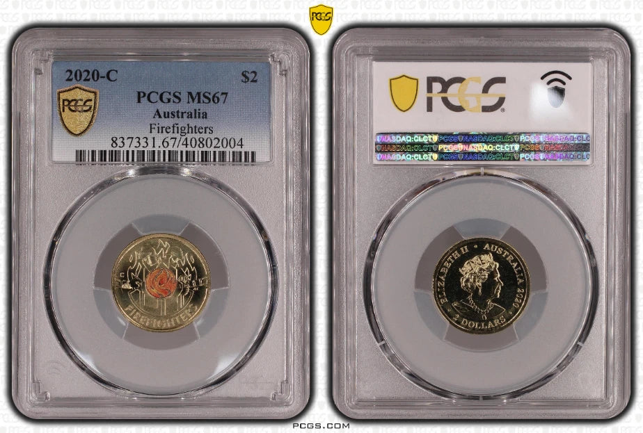 PCGS $2 MS67-C Firefighter Coin